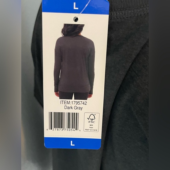 NWT: BENCH Urbanwear Charcoal Long Sleeve Shirt With Thumbholes Size Large - Picture 7 of 8